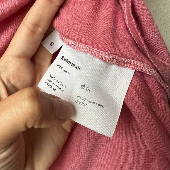 Reformation Hanna Not Your Baby Pink Cropped Tee Size S - Picture 6 of 6